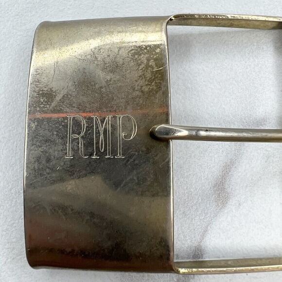 Vintage RMP Initials Letters Silver Tone Simple Basic Belt Buckle - Picture 3 of 7